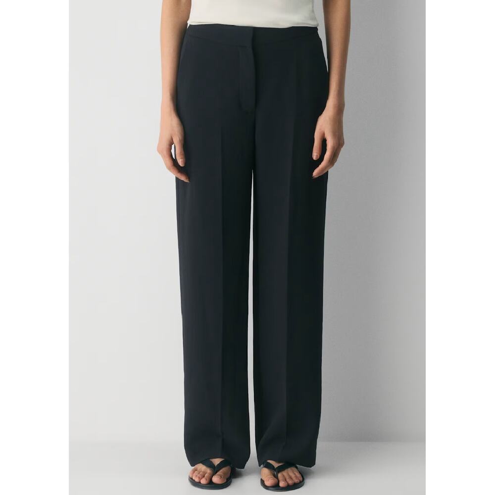 ARITZIA Limitless Pant Black Size 8 High-rise Wide-leg Japanese crepe trousers